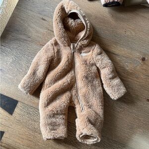 Nike Cozy Tan Fleece Baby One Piece
